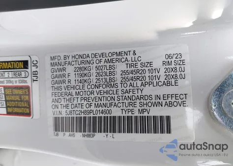 2023 Acura Rdx A-Spec Advance Package from USA, damaged, VIN 5J8TC2H89PL014600